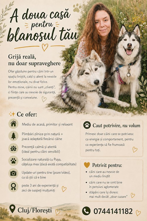 Melitta- petsitter Florești or Pet nanny for dogs cats 
